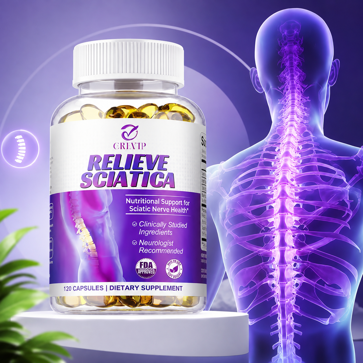 Relieve Sciatica 120 Caps Nerve Health