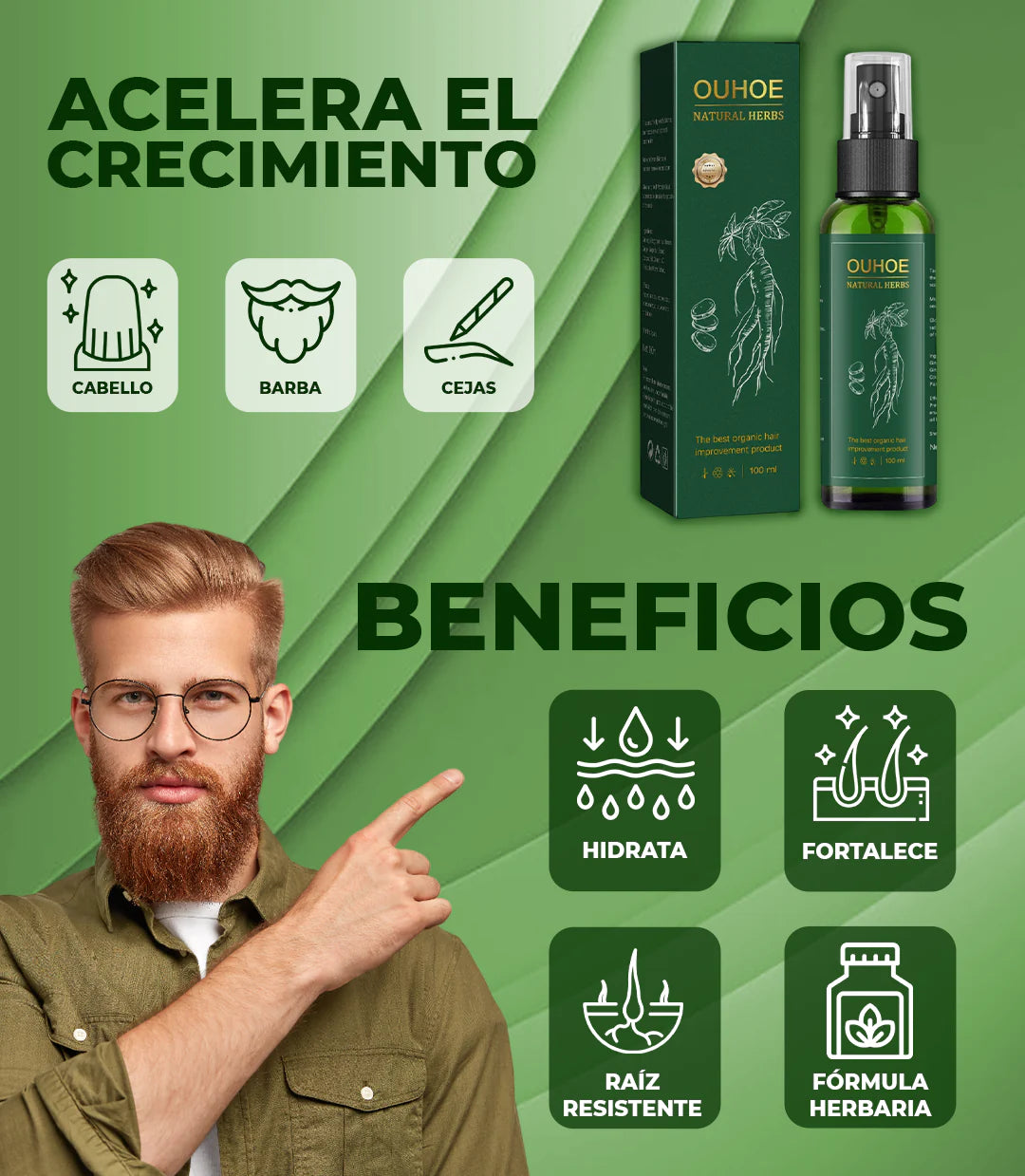 Tratamiento para el crecimiento del cabello 100% natural