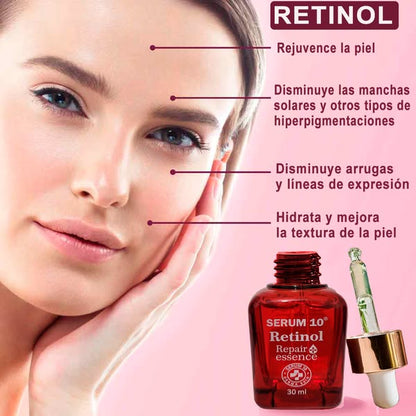 DESCUBRE EL PODER DE RETINOL 10: Piel Firme, Radiante y Rejuvenecida ✨ 2X1