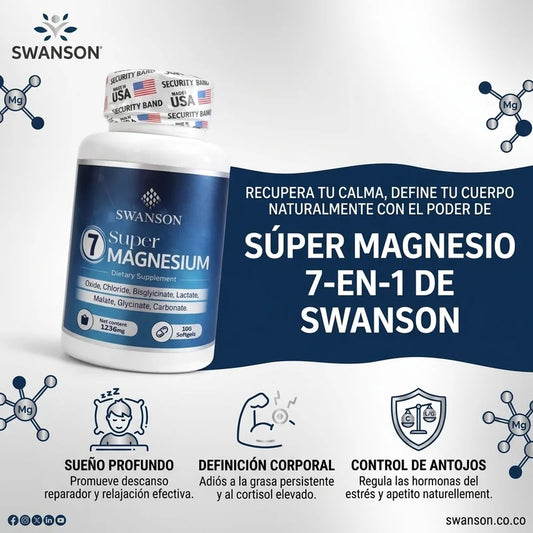 SWANSON® Magnesio 7 en 1 Softgel