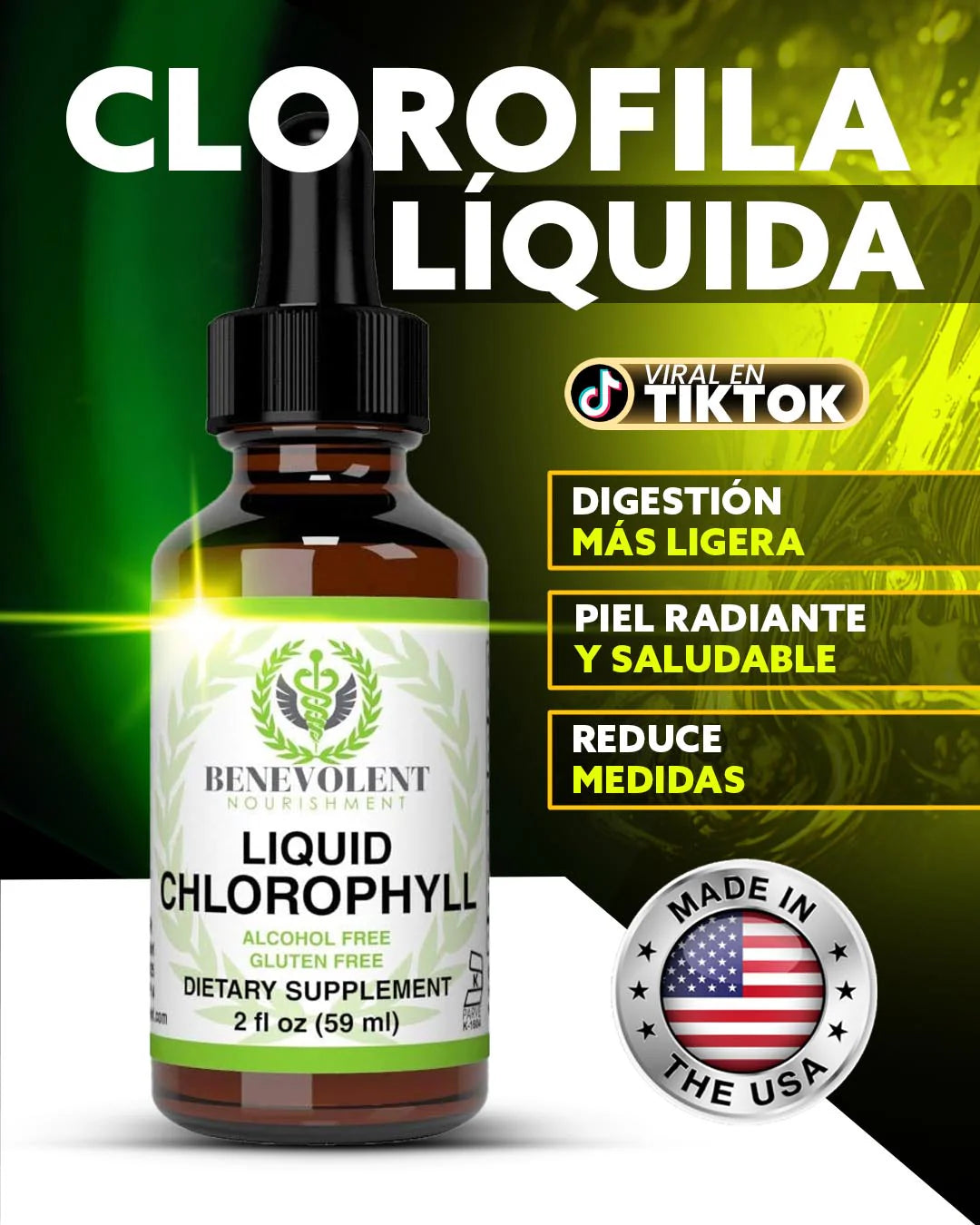BENEVOLENT® Clorofila Líquida 🍃 2X1