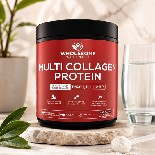 Proteína en Polvo Multicolágeno Hidrolizado Wholesome Wellness (Tipo I II III V X)
